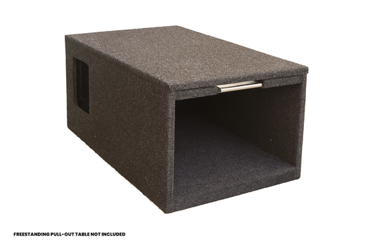 EXPLOREJIMNY Suzuki Jimny XL 30L drawer fridge surround in black with carpeted finish