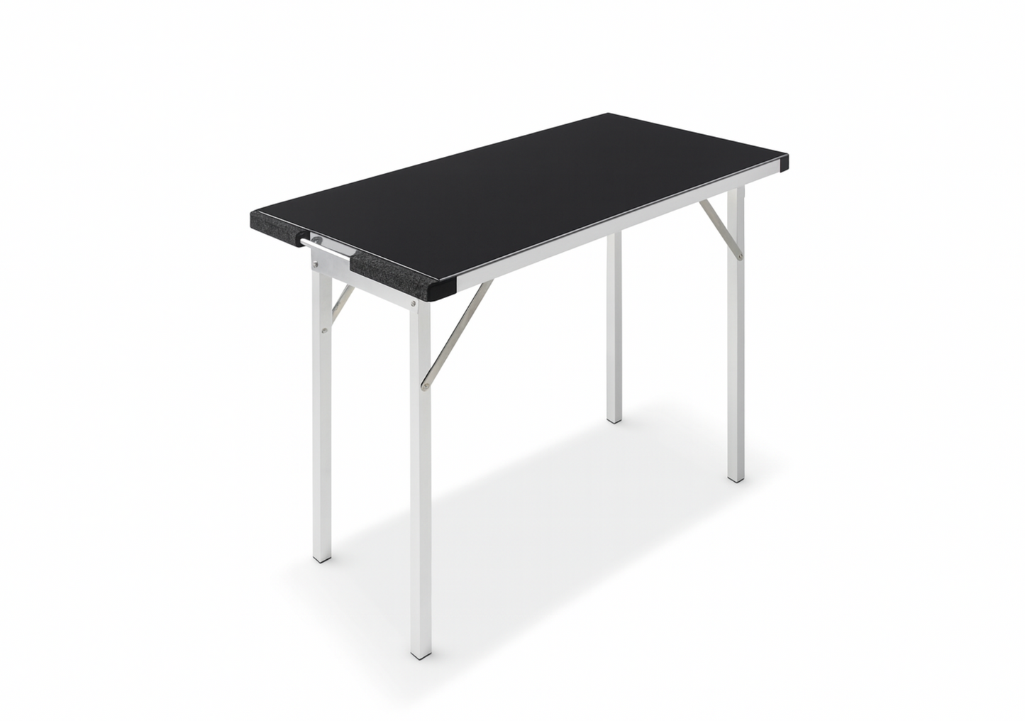 Suzuki Jimny XL pull-out table with black top and silver legs by EXPLOREJIMNY