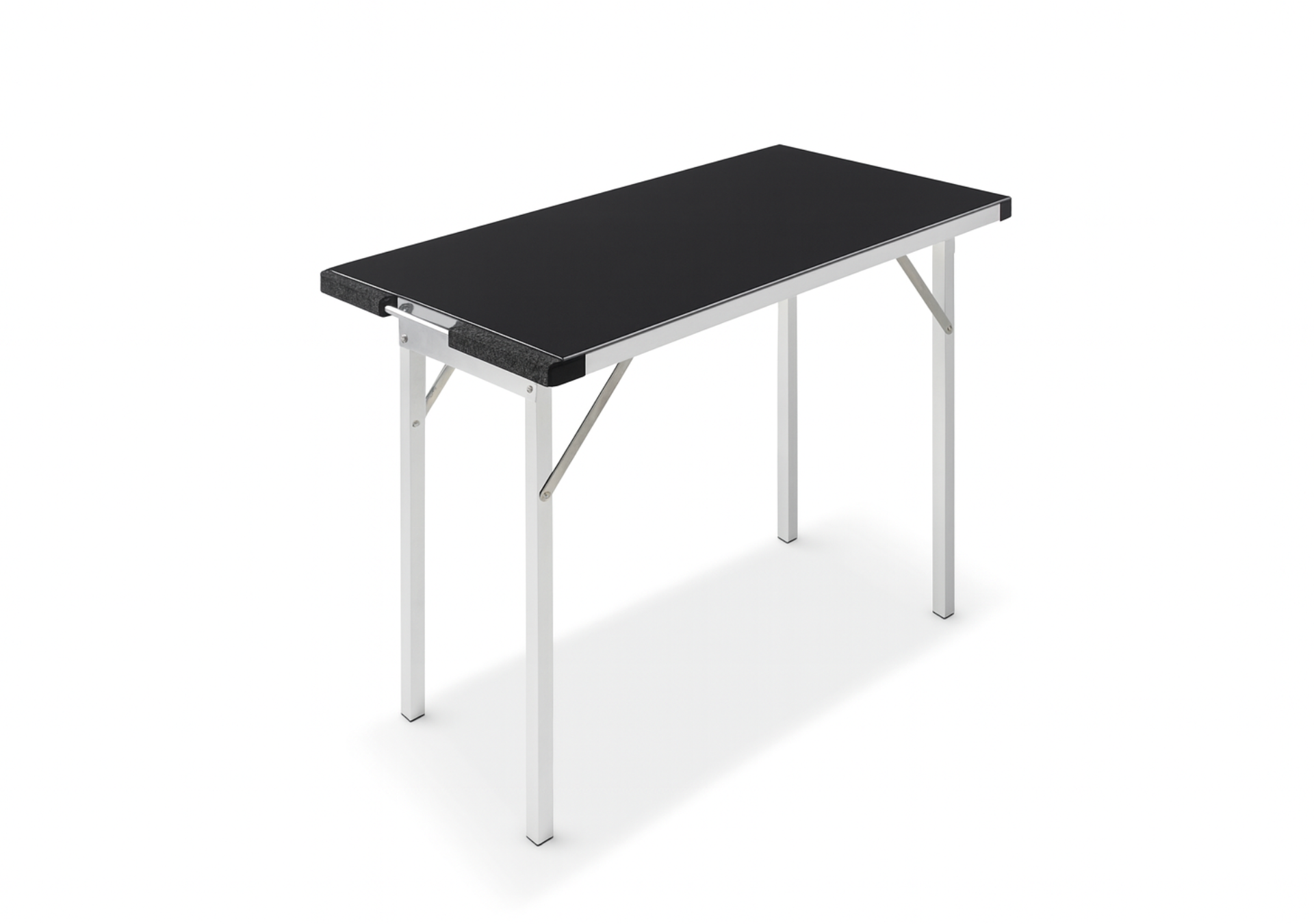 Suzuki Jimny XL pull-out table with black top and silver legs by EXPLOREJIMNY
